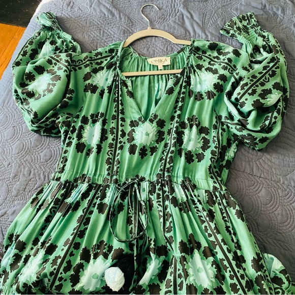 Omika Riviera Floral Maxi Dress Anthropologie XS Lisha Emerald Boho Cottagecore - Picture 10 of 15